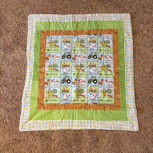 Handmade John Deere baby quilt gender neutral